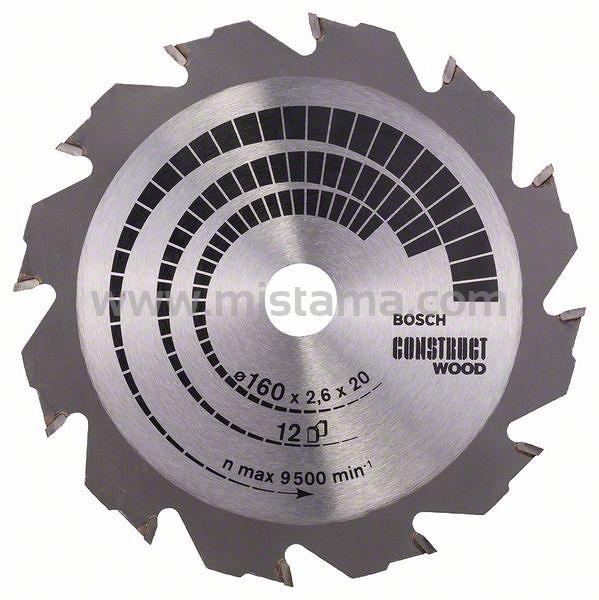 Tarcza pilarska 160/20mm Construct Wood BOSCH (12 zębów)