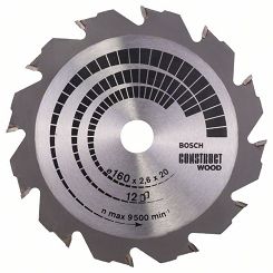 Tarcza pilarska 160/20mm Construct Wood BOSCH (12 zębów)