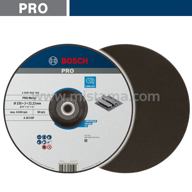 Tarcza korundowa 230/3,0mm PROMetal BOSCH (do cięcia stali)