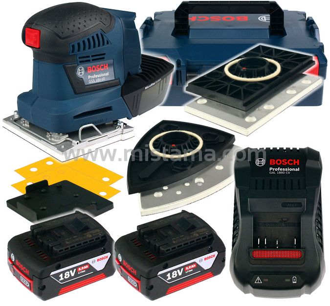 Szlifierka oscylacyjna GSS 18V-10 BOSCH 2x5,0Ah L-BOXX