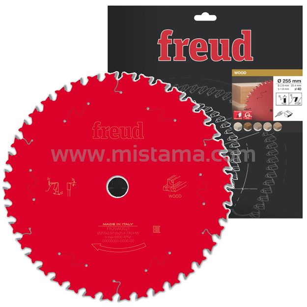 Tarcza piła widiowa 255/25,4 mm, 40 zębów FREUD do drewna, MDF