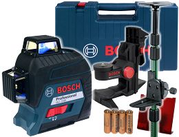 Laser krzyżowy GLL 3-80 BOSCH + uchwyt BM1 + kolumna TP320