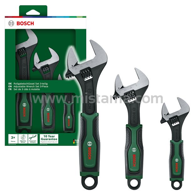 Zestaw 3 kluczy nastawnych 150mm, 200mm i 250mm BOSCH