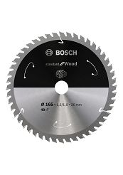 Tarcza pilarska 165/20mm Standard for Wood BOSCH (48 zębów) do pilarek aku