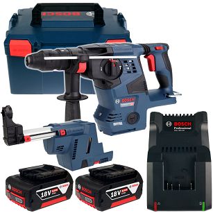 Akumulatorowy młot GBH 18V-28 CF BOSCH + odsysacz GDE 18V-16 L-BOXX 2x6,0Ah