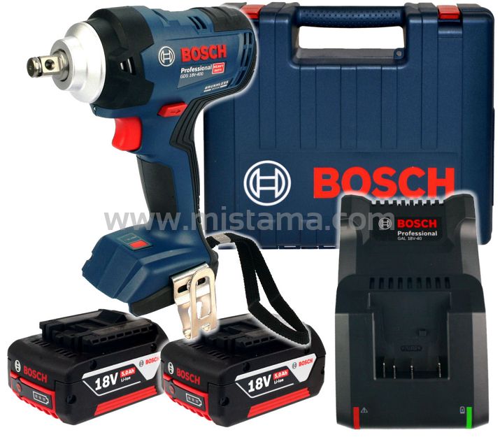 Klucz udarowy GDS 18V-400 BOSCH 2x5,0Ah + walizka
