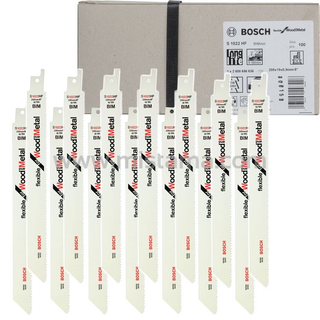 Zestaw 100 brzeszczotów do drewna i metalu S 1022 HF BOSCH