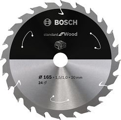 Tarcza pilarska 165/20mm Standard for Wood BOSCH (24 zęby) do pilarek aku