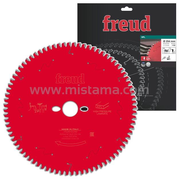 Piła tarcza widiowa 254/30 mm 80 zębów FR24H001M FREUD do płyt HPL, CORIAN, TRESPA