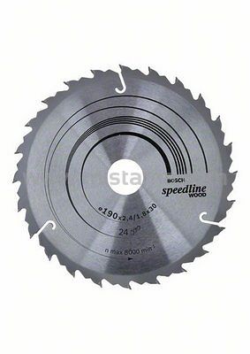 Tarcza pilarska 190/30mm Speedline Wood BOSCH (24 zęby)