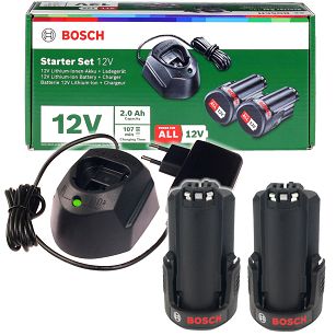 Zestaw startowy ładowarka GAL 1210 CV + 2 akumulatory PBA 12V 2,0Ah BOSCH