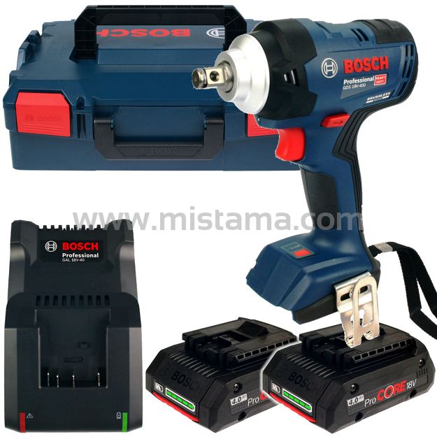 Klucz udarowy GDS 18V-400 BOSCH 2x4,0Ah L-BOXX
