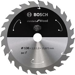 Tarcza pilarska 136/15,875mm Standard for Wood BOSCH (24 zęby) do pilarek aku