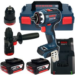 Wkrętarka GSR 18V-90 FC BOSCH 2x5,0Ah BEZSZCZOTKOWA L-BOXX + 2 uchwyty