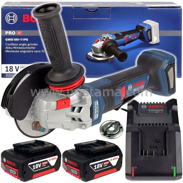 Szlifierka kątowa GWS 18V-11 PS BOSCH 2x5,0Ah z obrotową rękojeścią