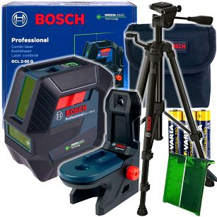 Laser krzyżowy GCL 2-50 G BOSCH + UCHWYT + STATYW BT 150