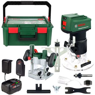 Frezarka AdvancedTrimRouter 18V-8 BOSCH 1x4,0Ah + moduł górnowrzecionowy