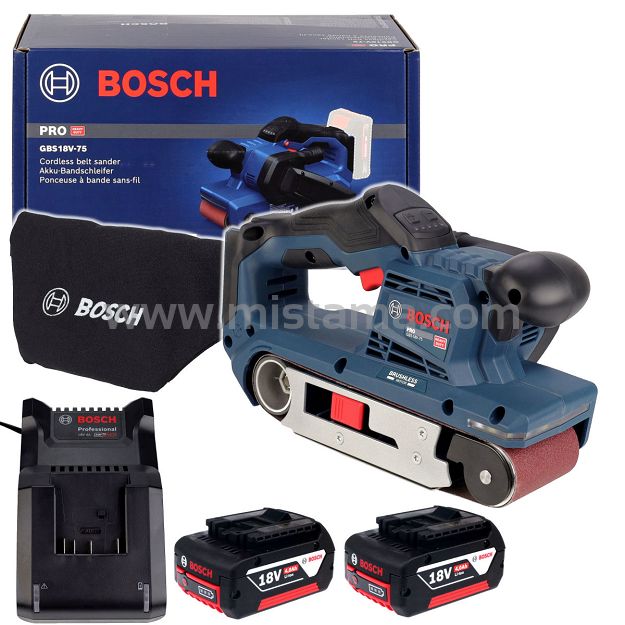 Szlifierka taśmowa GBS 18V-75 BOSCH 2x4,0Ah