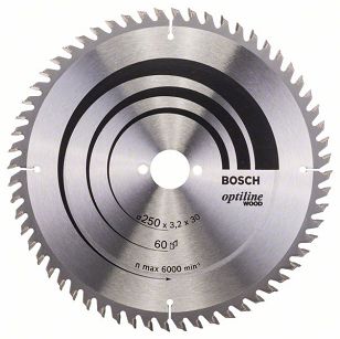 Tarcza pilarska 250/30mm Optiline Wood BOSCH (60 zębów)