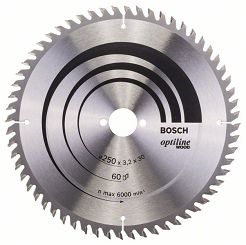 Tarcza pilarska 250/30mm Optiline Wood BOSCH (60 zębów)