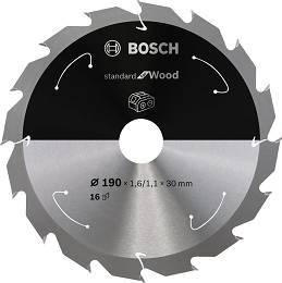 Tarcza pilarska 190/30mm Standard for Wood BOSCH (16 zębów) do pilarek aku