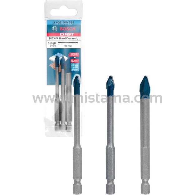 Zestaw 3 wierteł do ceramiki i dachówki HEX-9 BOSCH EXPERT