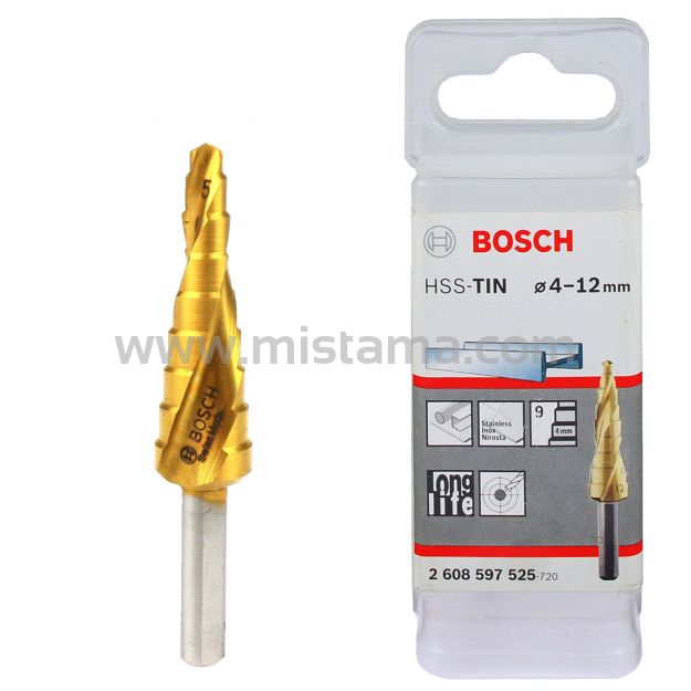 Wiertło stopniowe 4-12 mm HSS-TiN BOSCH