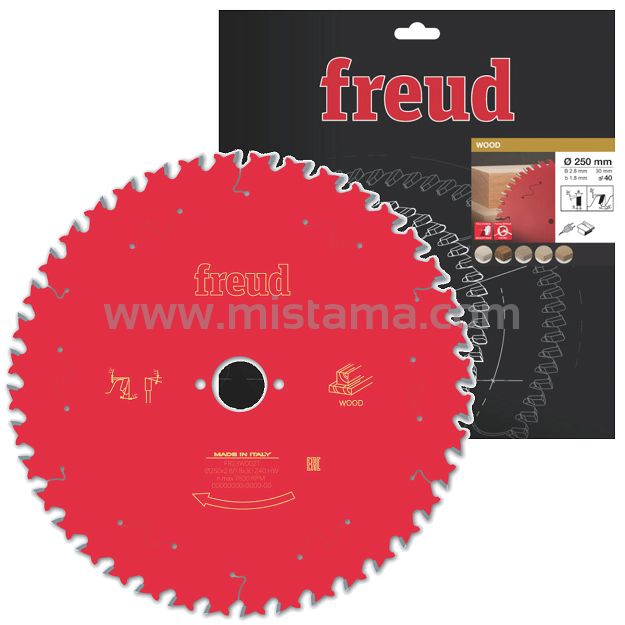 Tarcza piła widiowa 250/30 mm, 40 zębów FREUD do drewna, MDF