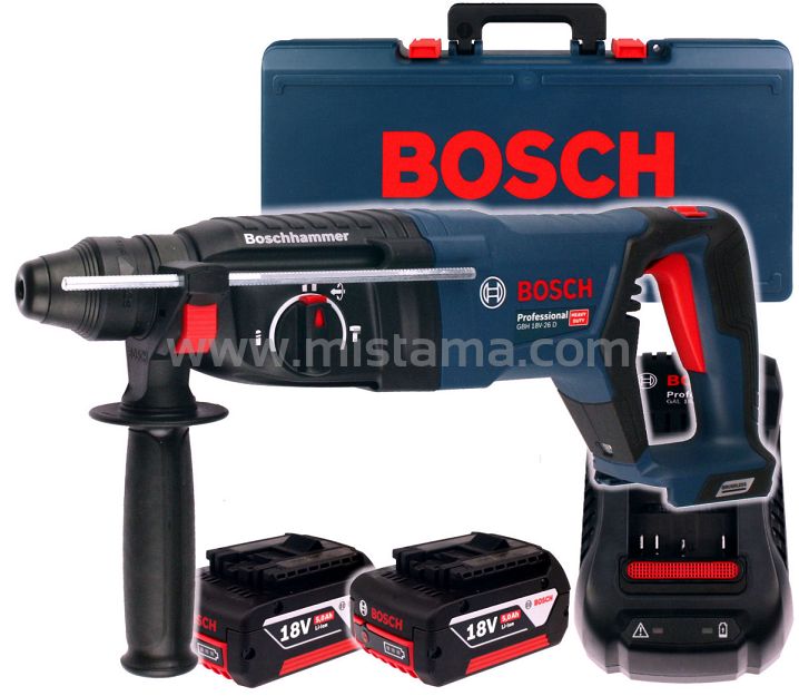 Akumulatorowy młot 18V 2,5J GBH 18V-26D BOSCH 2x5,0Ah + walizka