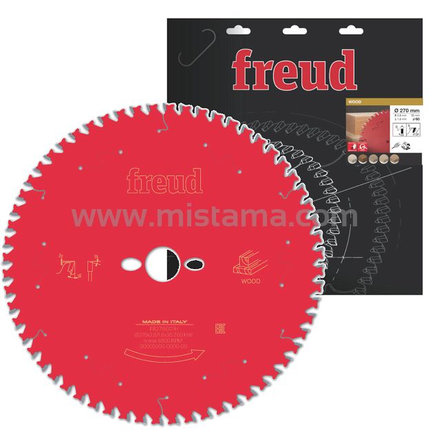 Piła widiowa 270/30 mm, 60 zębów FREUD do drewna, MDF