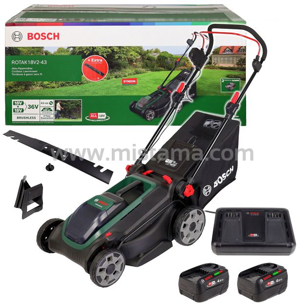 Kosiarka akumulatorowa 2x18V (36V) Rotak 18V2-43 BOSCH 2x4,0Ah