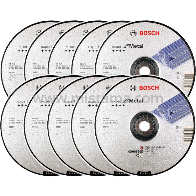 Zestaw 10 tarcz korundowych 230/8,0mm BOSCH (do szlifowania stali)