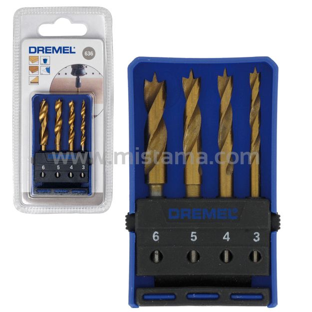 Zestaw 4 wierteł tytanowych do drewna 636 DREMEL