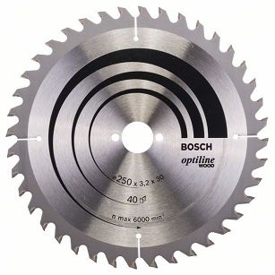 Tarcza pilarska 250/30mm Optiline Wood BOSCH (40 zębów)