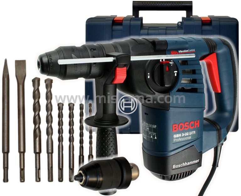 Młotowiertarka GBH 3-28 DFR BOSCH + walizka + 8 wierteł i dłut
