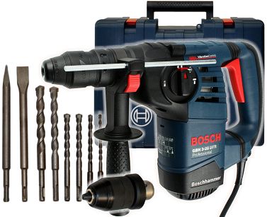 Młotowiertarka GBH 3-28 DFR BOSCH + walizka + 8 wierteł i dłut