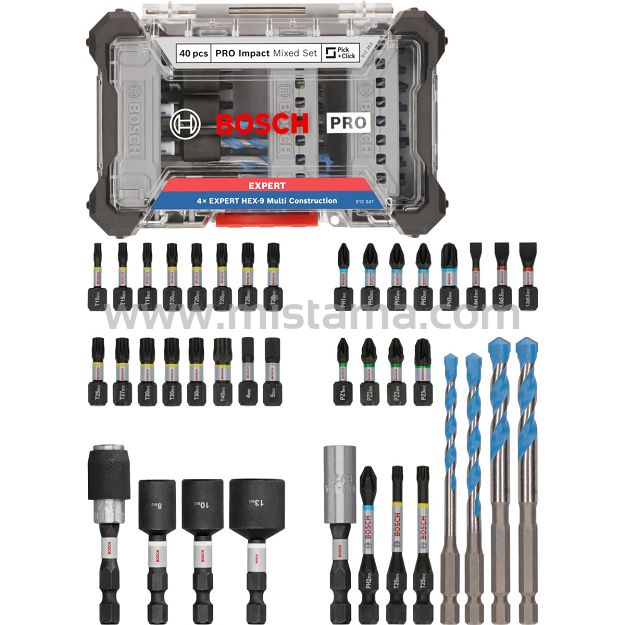 Zestaw 40 bitów, wierteł i nasadek IMPACT MIXED SET BOSCH PRO w kasecie