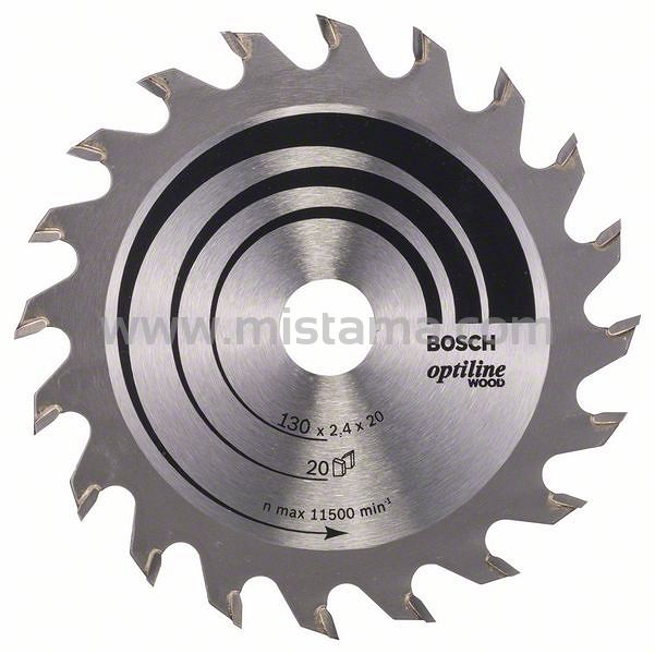 Tarcza pilarska 130/20mm Optiline Wood BOSCH (20 zębów)
