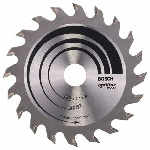 Tarcza pilarska 130/20mm Optiline Wood BOSCH (20 zębów)