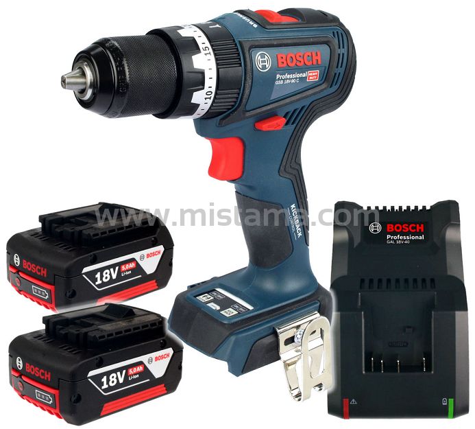 Wkrętarka z udarem GSB 18V-90 C BOSCH 2x5,0Ah
