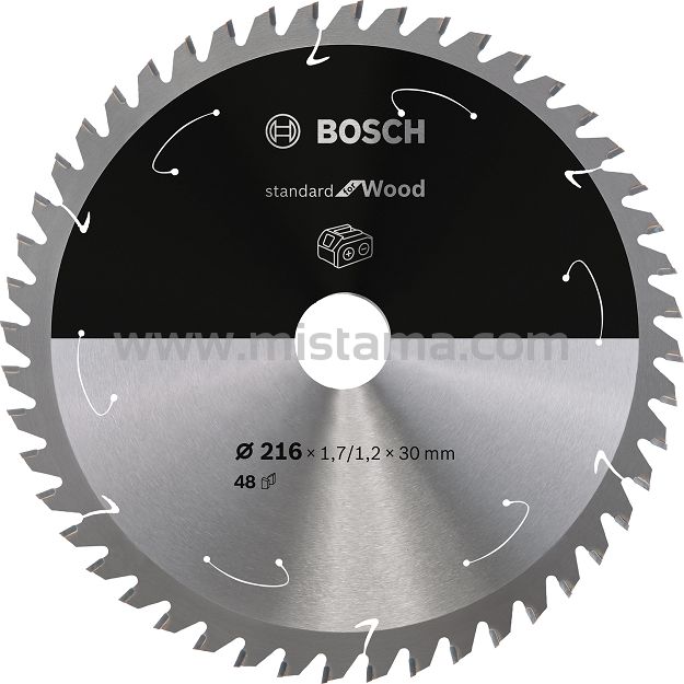Tarcza pilarska 216/30mm Standard for Wood BOSCH (48 zębów) do pilarek aku