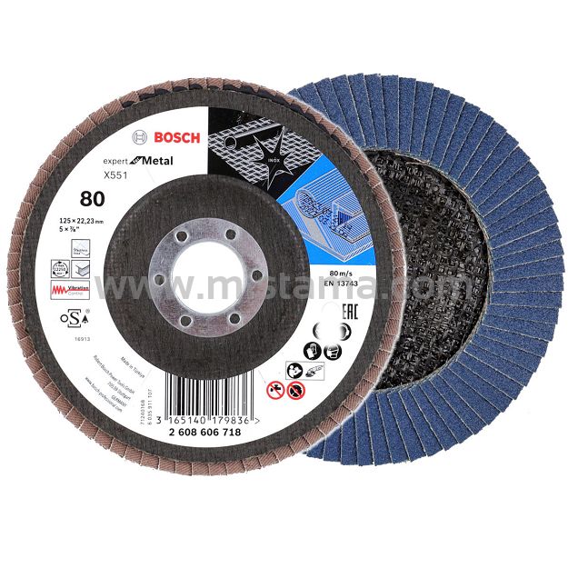 Tarcza listkowa X551 do metalu 125mm GR.80 BOSCH (wypukła)