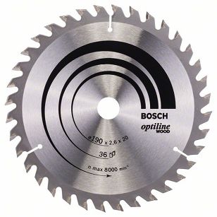 Tarcza pilarska 190/20mm Optiline Wood BOSCH (36 zębów)