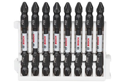 Zestaw 8 bitów dwustronnych PZ2 PH2 65mm Impact Control BOSCH