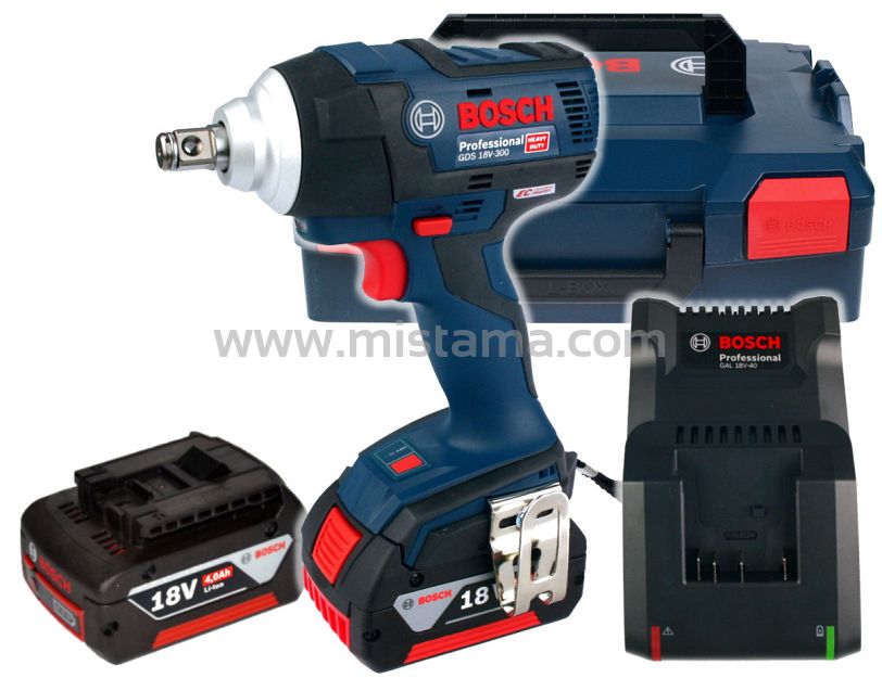 Klucz udarowy GDS 18V-300 BOSCH L-BOXX 2x4,0Ah