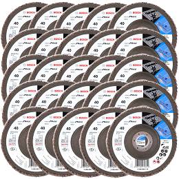 Zestaw 25 tarcz listkowych X551 do metalu 125mm GR.40 BOSCH (wypukła)