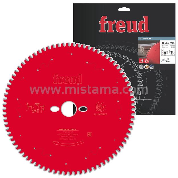 Tarcza pilarska 250/30 mm 80 zębów FR23A001M FREUD do aluminium, miedzi, tworzyw sztucznych