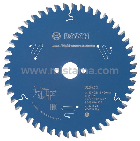 Tarcza pilarska 165/20mm Expert for High Pressure Laminate BOSCH (48 zębów)