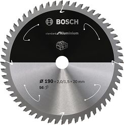 Tarcza pilarska 190/20mm Standard for Aluminium BOSCH (56 zębów) do pilarek aku