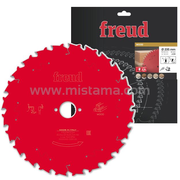 Piła widiowa 235/30 mm, 24 zęby FREUD do drewna, MDF